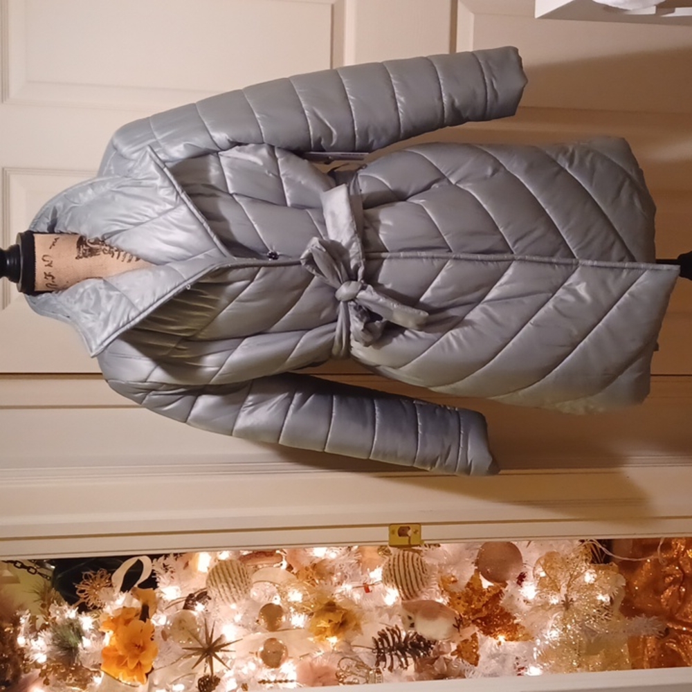 Light/mint green winter coat puffer.